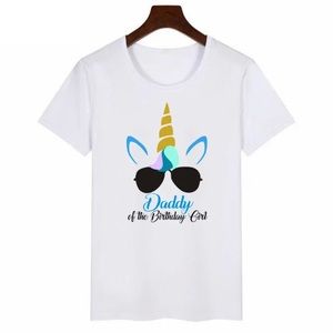Daddy of the Birthday Girl Unicorn Shirt Top